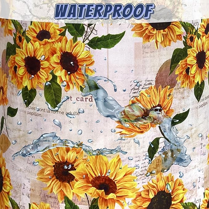 Vintage Sunflowers Laundry Basket Oxford Cloth Foldable Yellow Floral Laundry