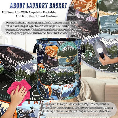 Funny Adventure Laundry Basket Oxford Cloth Bears Animals Laundry Hamper