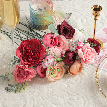 kuujojo Artificial Flowers Combo, Fake Flowers for DIY Tables Centerpieces Baby Shower Bridal Shower Wedding Bouquet Arrangements Party Candle Holder Cake Decor Flower Home Decorations