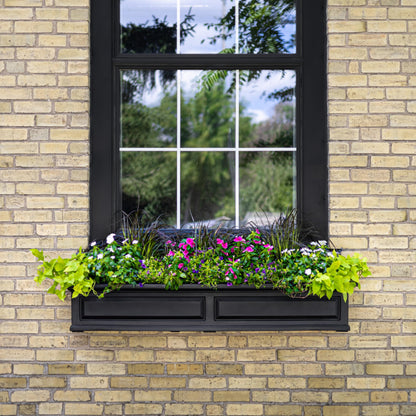 Mayne Nantucket 5-Foot Window Box – Self-Watering, Weather-Resistant Planter for Flowers – Durable Design for Outdoor Use, Perfect for Windows