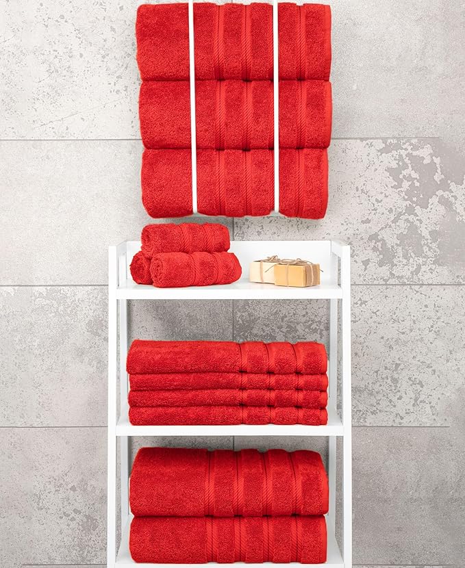 American Soft Linen Luxury 4 Piece Bath Towel Set, 600 GSM 100% Cotton Turkish