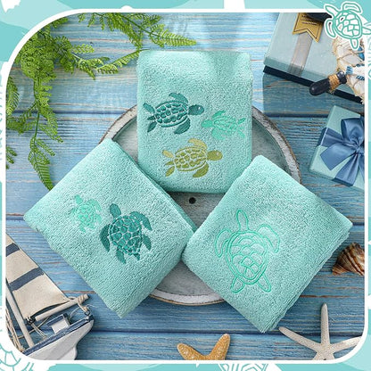 3 Pack Sea Turtle Coastal Hand Towels