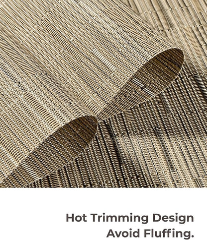 Leetaltree Light Brown Placemats Set of 24 - Heat Resistant Non-Slip Place mats for Dining Table, Washable Durable PVC Vinyl Woven Table Mats(Light Brown, 24)