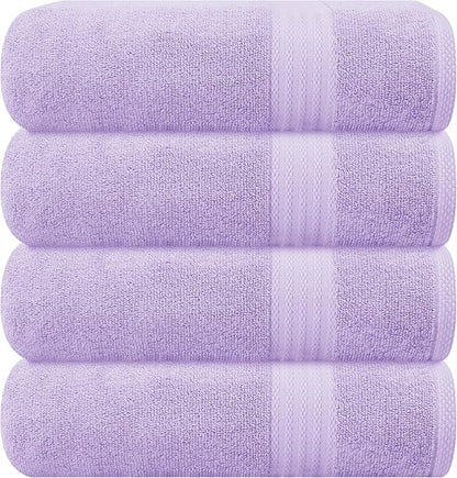GLAMBURG Premium Cotton 4 Pack Bath Towel Set