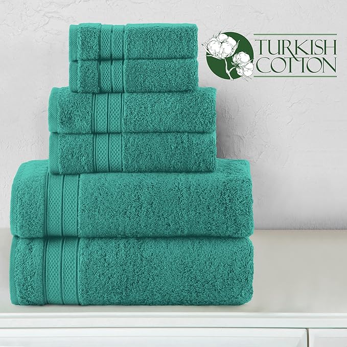 Elegant Comfort Luxury 6-Piece Towel Set, Premium Soft 100% Turkish Cotton