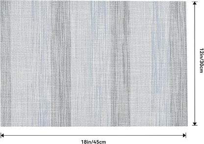 Leetaltree LightSteel Blue Placemats Set of 8 - Heat Resistant Non-Slip Place mats for Dining Table, Washable Durable PVC Vinyl Woven Table Mats（LightSteel Blue, 8）