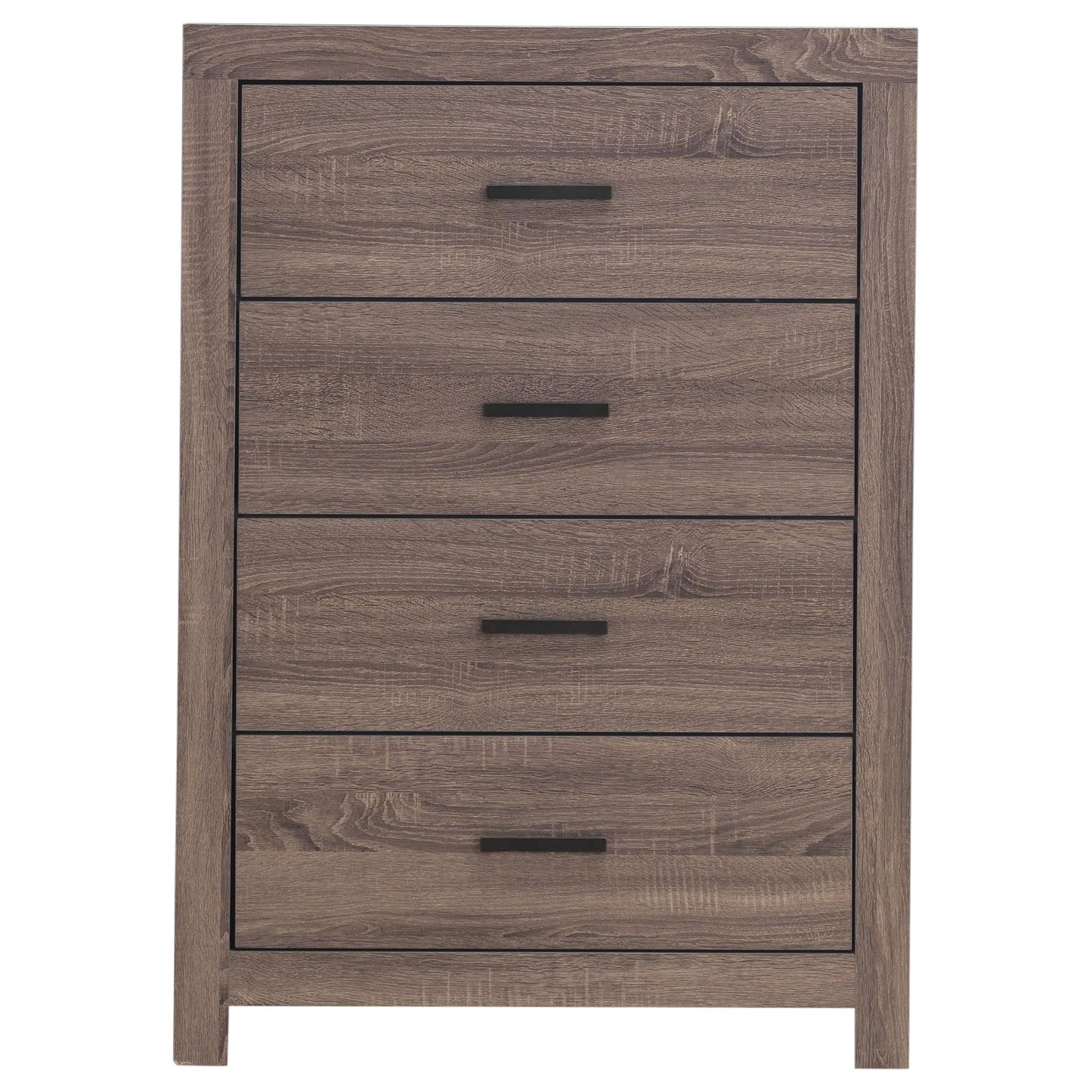 Coaster Home Furnishings Brantford Farmhouse Wood 4-Drawer Bedroom Chest of Drawers Chiffonier Clothing Storage Cabinet Bedroom Armoire Tall Dresser Organizer Unit Barrel Oak 207045