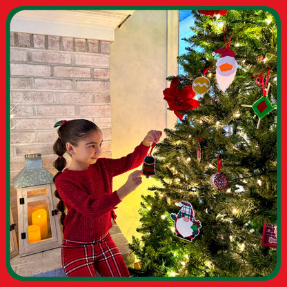 Butterfly EduFields Santa’s Craft Christmas Activity Kit | Holiday Arts & Crafts Set for Kids Ages 4 5 6 7 8 | Make 20+Ornaments with Wood Painting, Bead Crafts & Gem Art | Christmas Decoration Kit