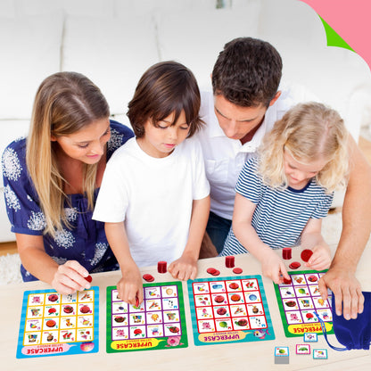 SpriteGru Alphabet Bingo Game, Uppercase/Lowercase/First Words Bingo Educational ABC Letter Learning Board Game for Kindergarten and Preschool Kids Aged 4+, Perfect for Classroom & At Home