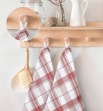 Utopia Towels Red & White Dish Towels 100% Ring Spun Cotton Highly Absorbent &