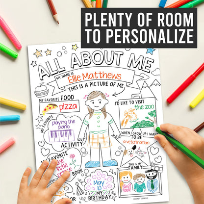 Hadley Designs All About Me Posters for Classroom Must Haves - 20 Star Student Poster, 100 Days of School Items, Star of The Week Poster Elementary Classroom Decor, End of School Year Teacher Supplies