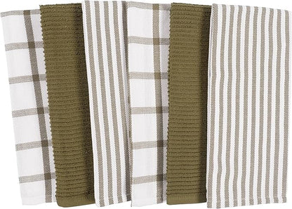 KAF Home Premium Kitchen Towels, Large 100% Cotton, Flat & Terry Absorbent Dish