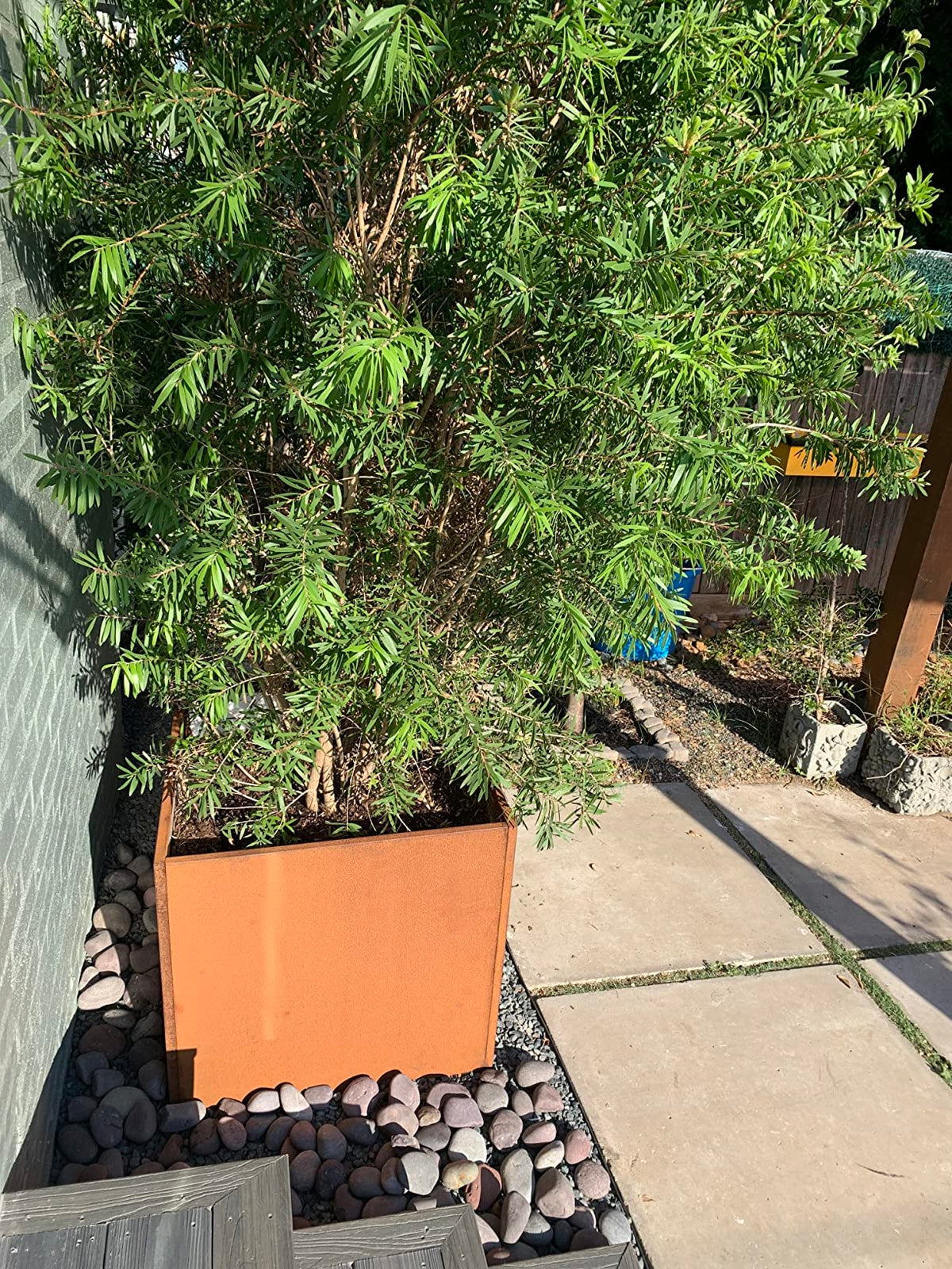 GZGNEEVL Corten Steel Planter Box Metal Square Planters 26 Inch Steel Large Outdoor Planter Tall Plant for Commercial Residential Patio and Backyard