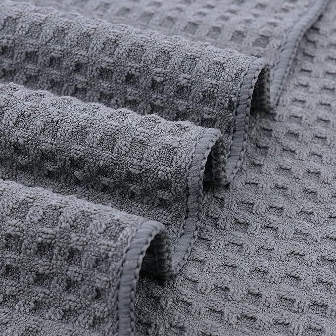 POLYTE Ultra Premium Microfiber Kitchen Dish Cloth Waffle Weave, 8 Pack