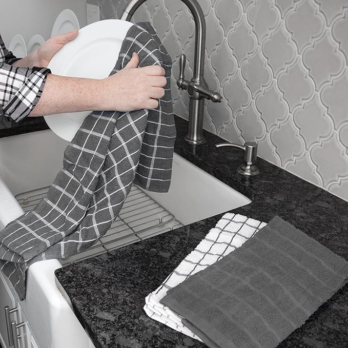 Ritz Premium 100% Cotton Terry Check Kitchen Dish Towels
