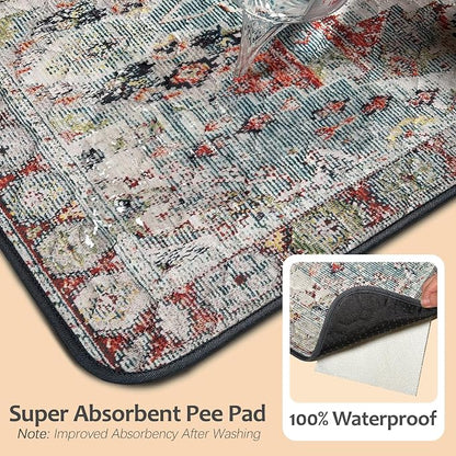 Washable Pee Pads for Dogs, Reusable Puppy Potty Training Pads, Ultra-Absorbent Thick Waterproof Leak-Proof Non-Slip Pads & Mat for Crate, Playpen, Floor, Whelping & Housebreaking , 2 Pack 18"x24"