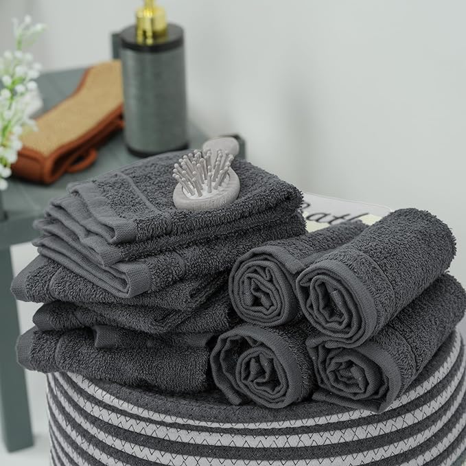 Tens Towels Pack of 24 Washcloths, 12 x 12 Inches, Lighter Weight, Quick to Dry