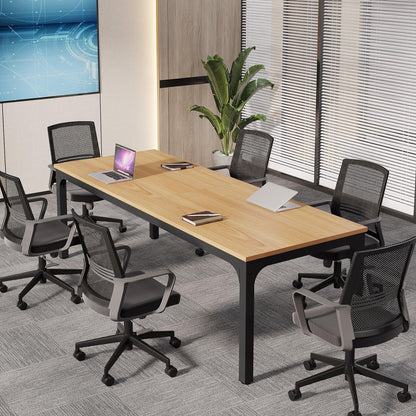 Tribesigns 6.5 FT Conference Room Table, 78.74" W x 27.56" D Large Office Conference Table, Modern Seminar Meeting Table Desk for Boardroom, Meeting Room (1, Natural)