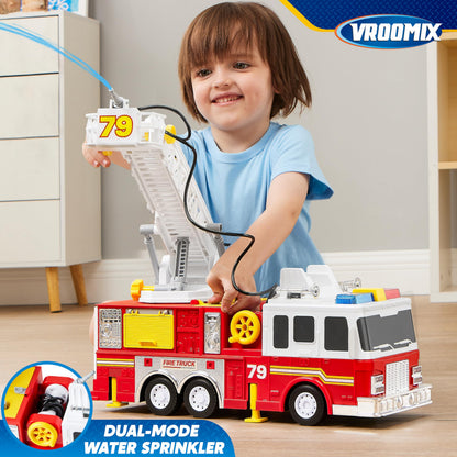 JOYIN Extra Large Toddler Fire Truck Toys for Boys with 33-inch Ladder, Lights & Sprinkler Pump, Big Emergency Vehicle, Kids Toys for Age 3, 4, 5, 6, 7, Christmas Birthday Gift for Grandkids