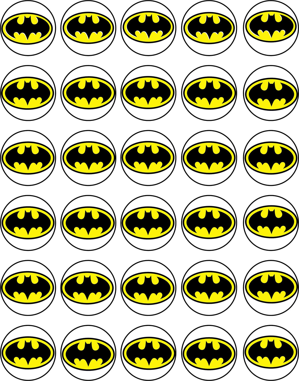 30 x Edible Cupcake Toppers - Bat M Themed Collection of Edible Cake Decorations
