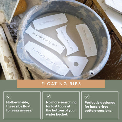 OUTPOST POTTERY Profile Ribs - Precision Pottery Rib Tools Made W/Durable PLA for Consistent Shapes, Floating Designs & Accurate Craft - Texture & Trimming Tools (Angular Bundle)