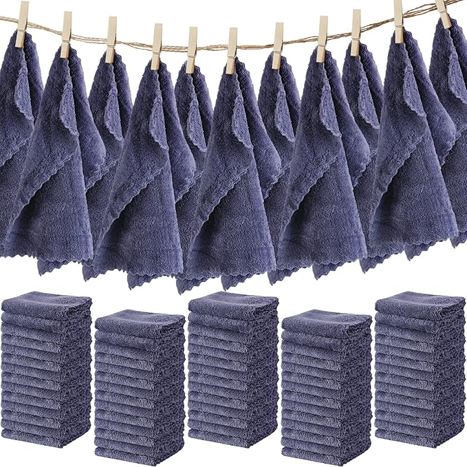 Newwiee 100 Pcs Washcloths Bulk Quick Drying Bathroom Wash Clothes 12 x 12 Inch