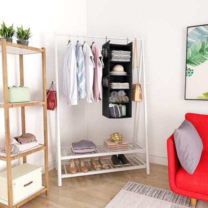 MAX Houser 5-Shelf Hanging Closet Organizer, Space Saver, Cloth Hanging Shelves