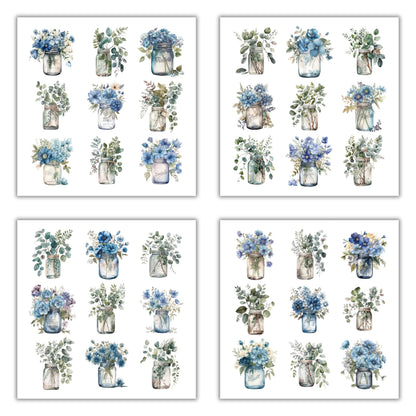 XERE 144 Pcs Mason Jar Four Seasons Sticker Book for Journaling Notebooks, Sketchbook, Bookmark Making, Junk Journal, Budget Planner, Scrapbook Art Supplies Stickers