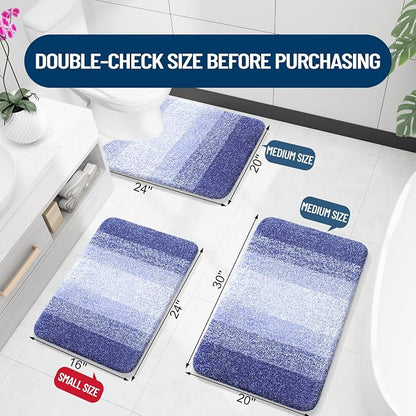 OLANLY Large Bathroom Rugs Mat 44x32, Extra Soft Absorbent Microfiber Bath Rugs, Rubber Backing, Quick Dry, Washable Bath Mats for Bathroom Floor, Tub and Shower, Home Decor Accessories, Blue-Violet