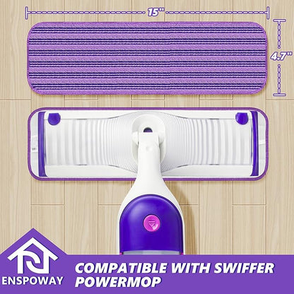 Reusable Mop Refills Pads for Swiffer PowerMop, 4 Pack Power Mop Refill Pads