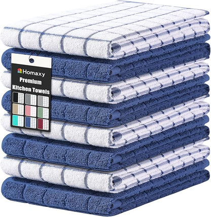 Homaxy Premium Cotton Kitchen Towels 16"x 28", Large Natural Ring Spun 390 GSM