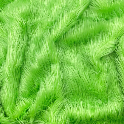 Ice Fabrics Faux Fur Fabric by The Yard - 60 Inches Wide Super Soft and Fluffy Shaggy Mohair Fur Fabric for Costumes, Apparel, Rugs, Pillows, Decorations and More - Lime Green - Half Yard