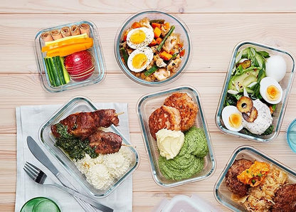 M MCIRCO 30 Pieces Glass Food Storage Containers