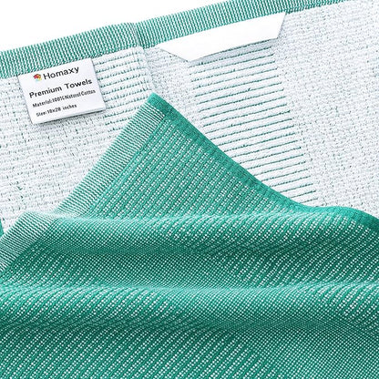 Homaxy Premium Kitchen Towels, Large Cotton Kitchen Hand Towels, Flat and Terry