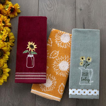 SKL Home by Saturday Knight Ltd. Sunflower In Jar 2 Pc Hand Towel Set