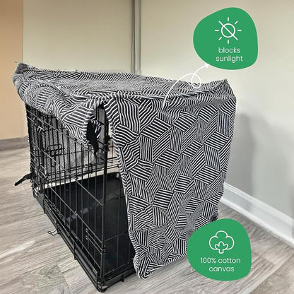 Molly Mutt Rough Gem Dog Crate Cover, 100% Cotton Canvas Cover with 2 Roll-Up Panels, Ideal for Dog or Cat Crate, Durable, Washable, and Free of Harmful Chemicals, 30" x 19" x 21"