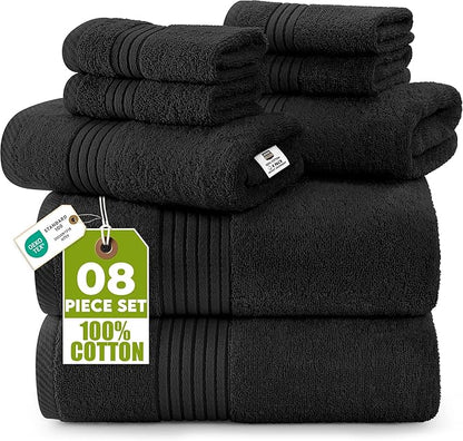 Utopia Towels 8 Piece Premium Towel Set, 2 Bath, 2 Hand, and 4 Washcloths