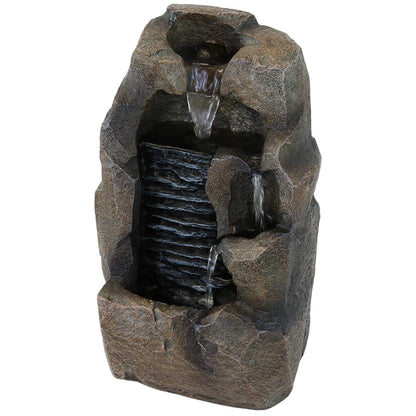 Sunnydaze Stony Rock Tabletop Water Fountain - 11 Inch Relaxing Indoor Desktop Water Fountain - Office, Bedroom, Living Room