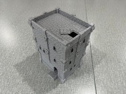 HAUTICO Medieval Castle Tabletop Terrain Set for 18mm & 28mm Miniatures – Paintable Wargame & Diorama Building Kit (3 Floors)