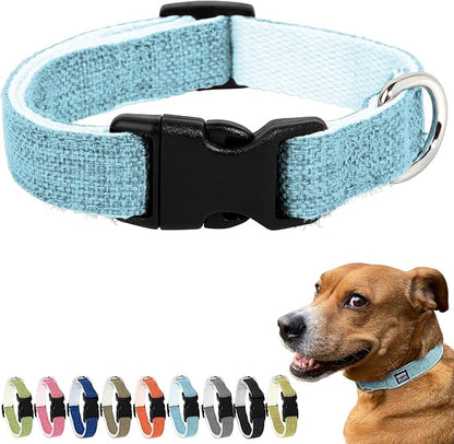 Hypoallergenic Dog Collar - Great for Sensitive Skin, Soft Collar for Dogs, Soft Organic & Earth Friendly (Small, Light Blue)