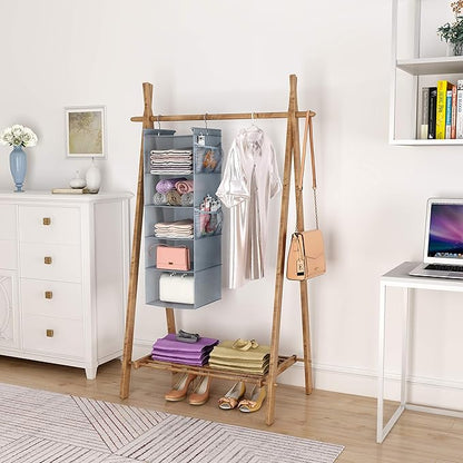 MAX Houser 5 Shelf Hanging Closet Organizer, Space Saver, Closet Hanging Shelves