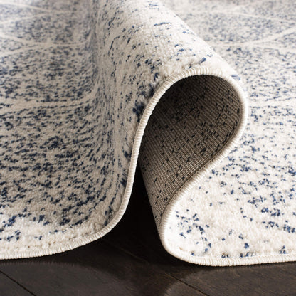 SAFAVIEH Madison Collection Runner Rug - 2'3" x 20', Cream & Royal Blue, Glam Ogee Trellis Distressed Design, Non-Shedding & Easy Care, Ideal for High Traffic Areas in Living Room, Bedroom (MAD604A)