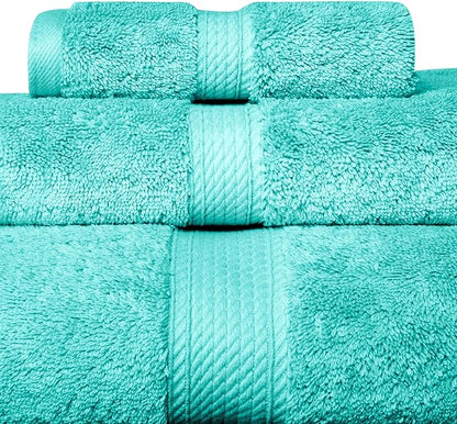 SUPERIOR Solid Egyptian Cotton Towel Set, Hand Towel 20” x 30”, Bath Towel 30”