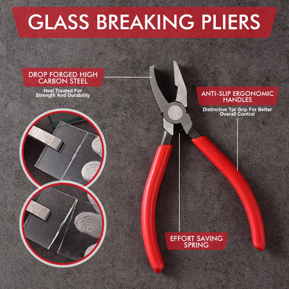 Stained Glass Cutter, Glass Cutting Tool with Tile Nippers for Stained Glass Tiles Mosaic Cutting