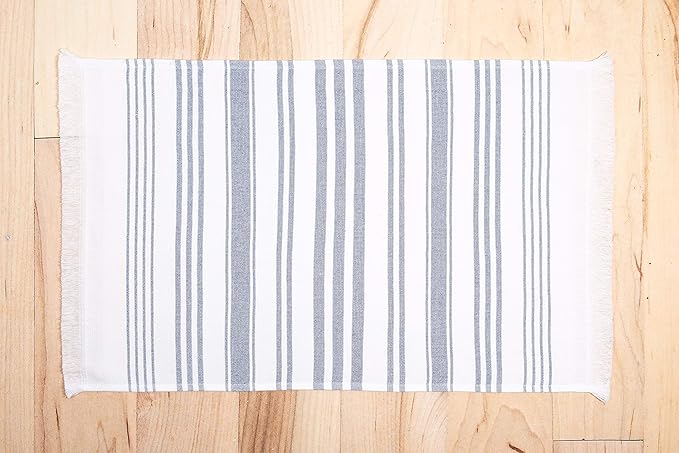 Sticky Toffee Hand Towels for Bathroom Set of 2 – 28x16 in White and Navy Blue