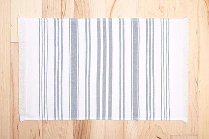 Sticky Toffee Hand Towels for Bathroom Set of 2 – 28x16 in White and Navy Blue