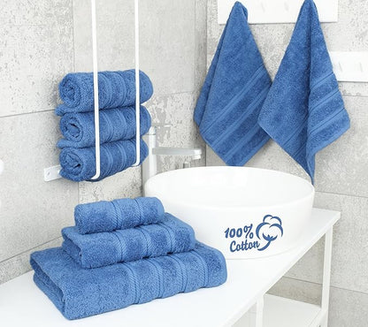 American Soft Linen Luxury 6 Piece Towel Set, 2 Bath Towels 2 Hand Towel 2