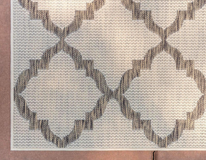 Unique Loom Outdoor Trellis Collection Area Rug - Raised Trellis (3' 3" x 5' 3" Rectangle, Beige/ Brown)