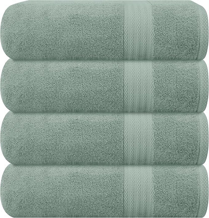 GLAMBURG Premium Cotton 4 Pack Bath Towel Set