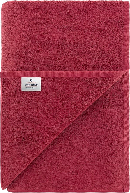 American Soft Linen 100% Cotton 600 GSM Turkish 40x80 Oversized Bath Towel Sheet